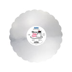 PME Scallop Mirror Cake Card 10in, Silver, Pack of 3