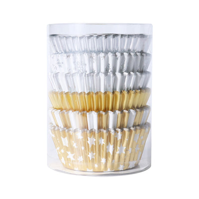 PME Foil Lined Cupcake Cases, Metallic Gold & Silver