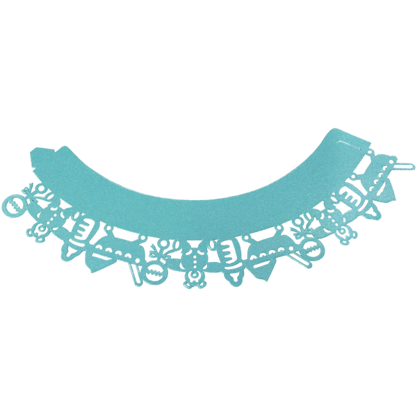 PME Decorative Lace Cupcake Wrappers – Baby Blue, Pack of 12