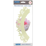 PME Decorative Lace Cupcake Wrappers – Dove Ivory, Pack of 12