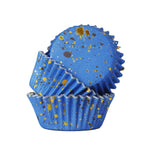 PME Foil-Lined Cupcake Cases – Blue & Gold Flecks, Pack of 30