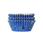 PME Foil-Lined Cupcake Cases – Blue & Gold Flecks, Pack of 30