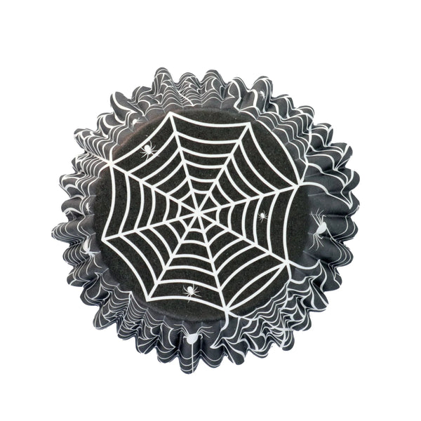 PME Halloween Foil-Lined Cupcake Cases – Spiderwebs, Pack of 30