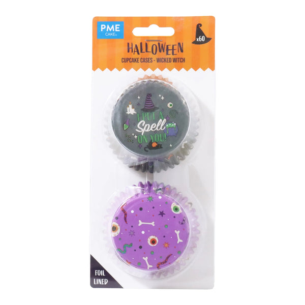 PME Halloween Foil-Lined Cupcake Cases – Wicked Witch, Pack of 60