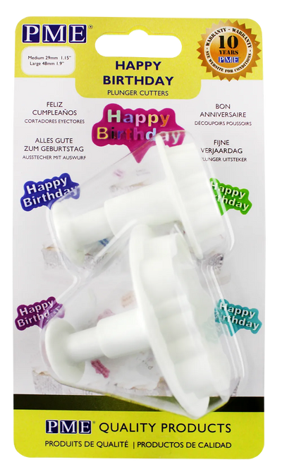PME Happy Birthday Plunger Cutters – Medium & Large, Set of 2