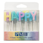 PME Happy Birthday Pastel Candles – Set of 13