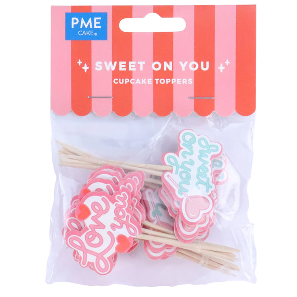 PME Valentine’s Cupcake Toppers – Sweet On You, Pack of 24
