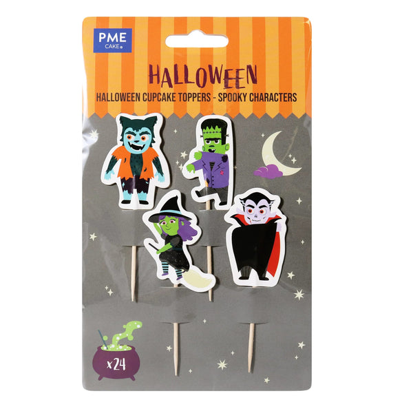 PME Halloween Cupcake Toppers – Spooky Characters, Pack of 24