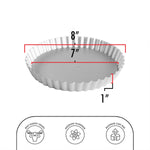 Fat Daddio's Anodized Aluminum Fluted Tart Pan with Removable Bottom, 8 in x 1 in