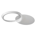 Fat Daddio's Anodized Aluminum Fluted Tart Pan with Removable Bottom, 9 1/2 in x 1 in