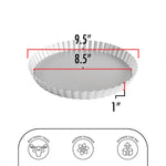 Fat Daddio's Anodized Aluminum Fluted Tart Pan with Removable Bottom, 9 1/2 in x 1 in