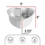 Fat Daddio's Anodized Aluminum Heart Shaped Cake Pan, 8 in x 3 in