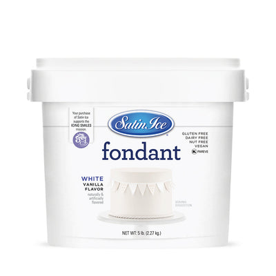 Satin Ice White Vanilla Fondant – 5 lb Pail