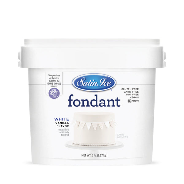 Satin Ice White Vanilla Fondant – 5 lb Pail