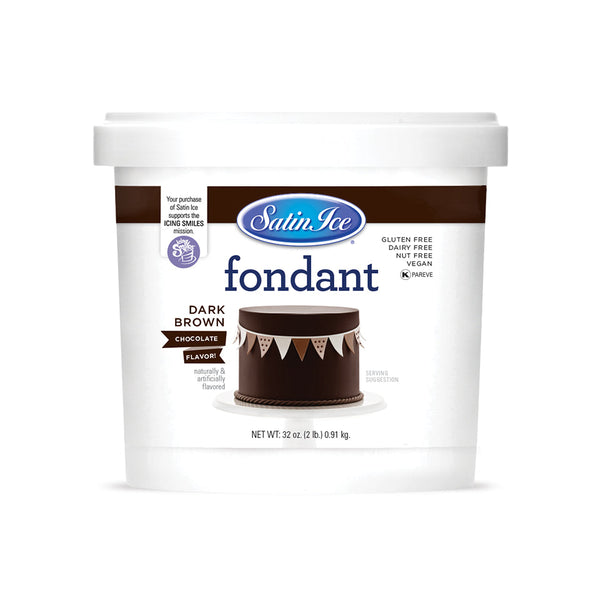 Satin Ice Dark Brown Chocolate Fondant 2lb - Pail