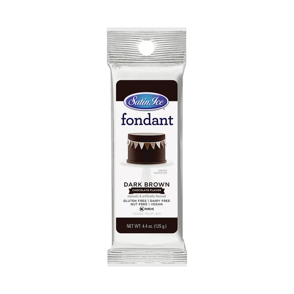 Satin Ice Dark Brown Chocolate Fondant 4.4oz - Packet