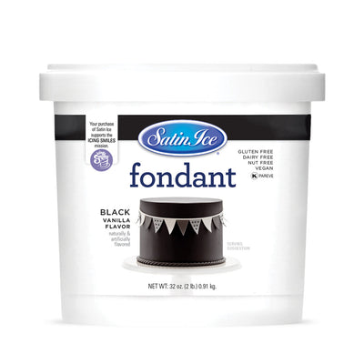 Satin Ice Black Vanilla Fondant 2lb - Pail