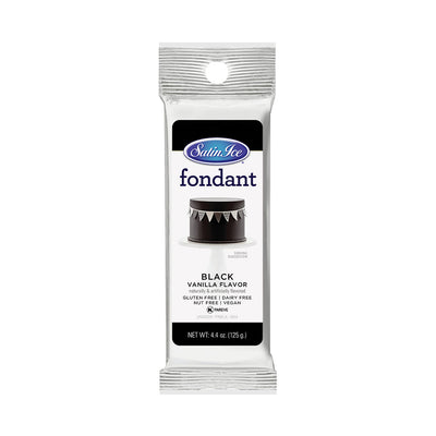 Satin Ice Black Vanilla Fondant 4.4oz - Packet
