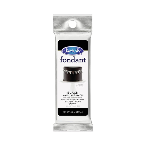 Satin Ice Black Vanilla Fondant 4.4oz - Packet