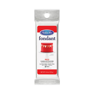 Satin Ice Red Vanilla Fondant 4.4oz - Packet