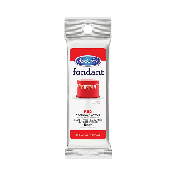 Satin Ice Red Vanilla Fondant 4.4oz - Packet