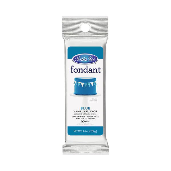 Satin Ice Blue Vanilla Fondant 4.4oz - Packet