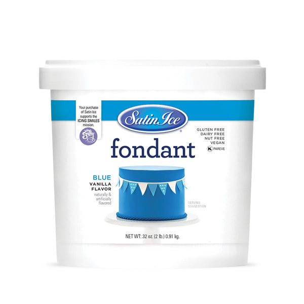 Satin Ice Brilliant Blue Vanilla Fondant 2lb - Pail