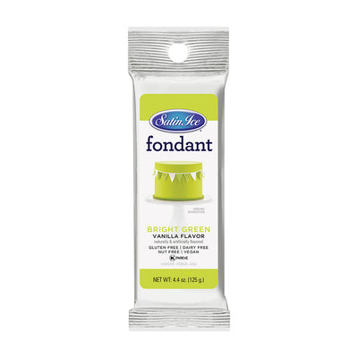 Satin Ice Bright Green Vanilla Fondant 4.4oz - Packet