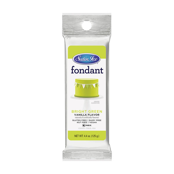 Satin Ice Bright Green Vanilla Fondant 4.4oz - Packet