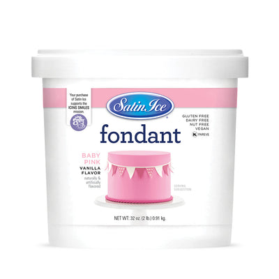 Satin Ice Baby Pink Vanilla Fondant 2lb - Pail