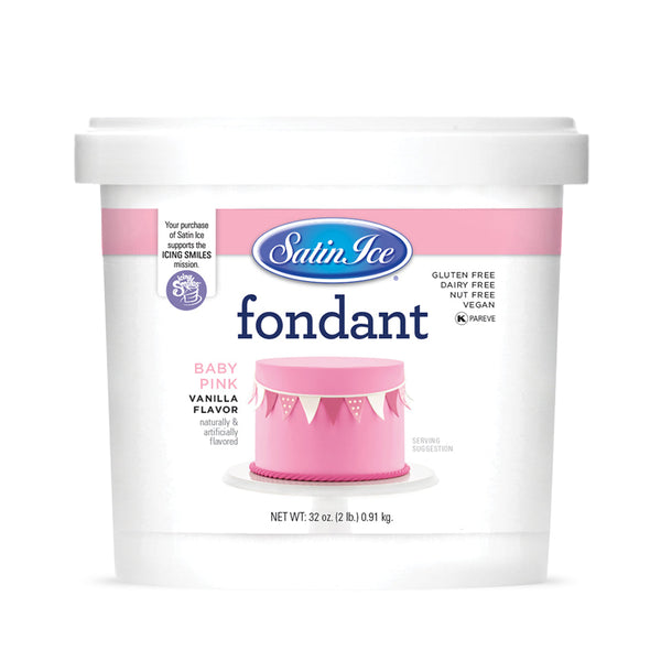 Satin Ice Baby Pink Vanilla Fondant 2lb - Pail