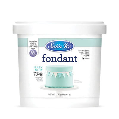 Satin Ice Baby Blue Vanilla Fondant 2lb - Pail