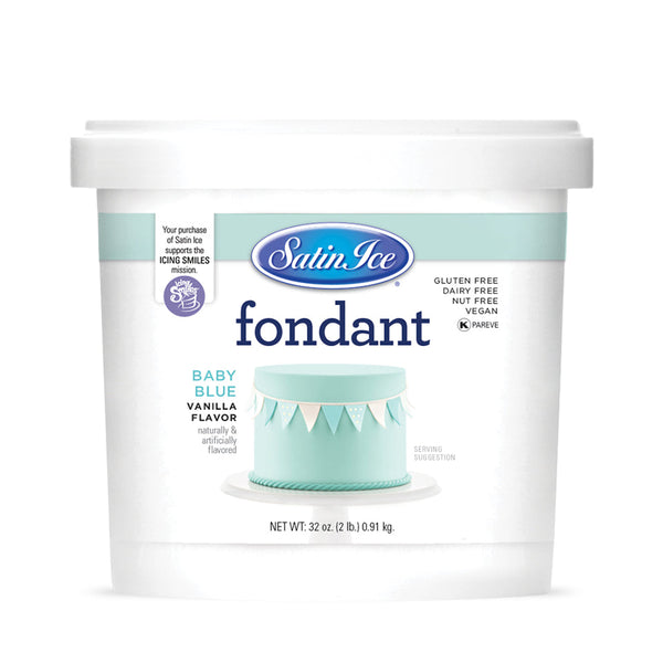 Satin Ice Baby Blue Vanilla Fondant 2lb - Pail