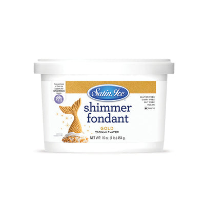 Satin Ice Gold Shimmer Vanilla Fondant 1lb - Pail