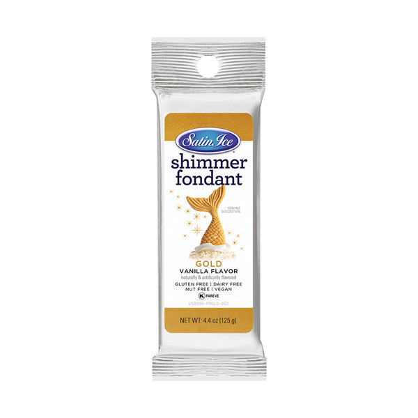Satin Ice Gold Shimmer Vanilla Fondant 4.4oz - Packet