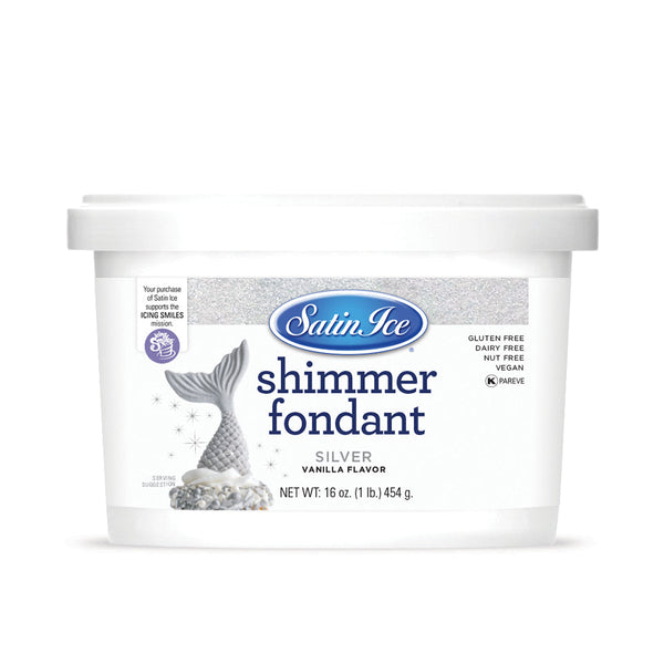 Satin Ice Silver Shimmer Vanilla Fondant 1lb - Pail