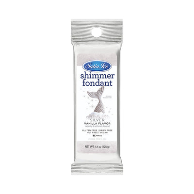 Satin Ice Silver Shimmer Vanilla Fondant 4.4oz - Packet