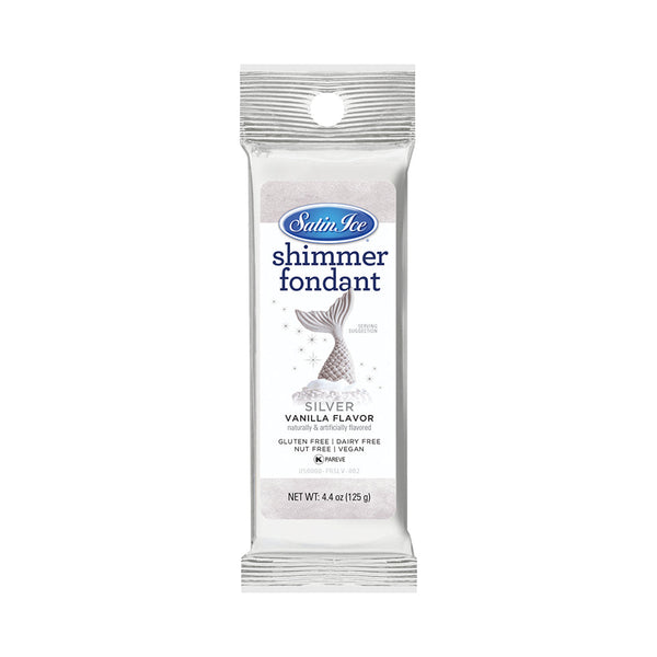 Satin Ice Silver Shimmer Vanilla Fondant 4.4oz - Packet