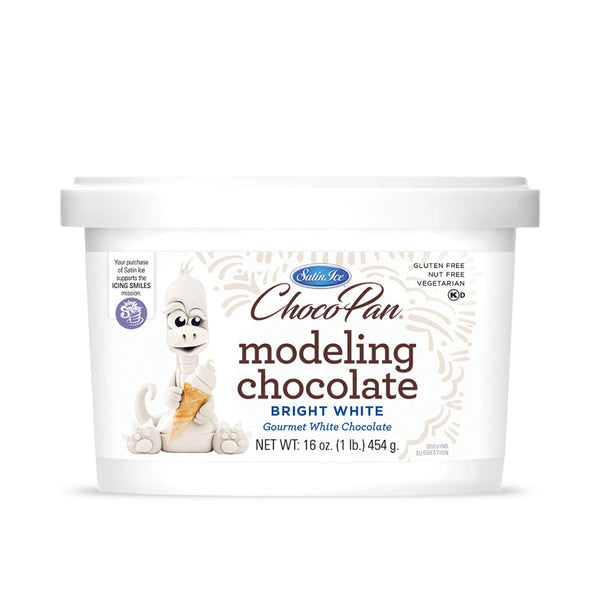 Satin Ice Bright White Modeling Chocolate - 1lb - Pail