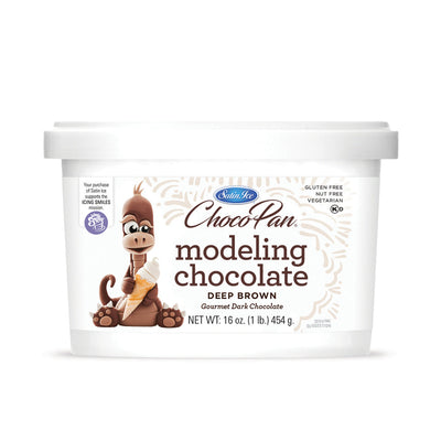 Satin Ice Deep Brown Modeling Chocolate - 1lb - Pail
