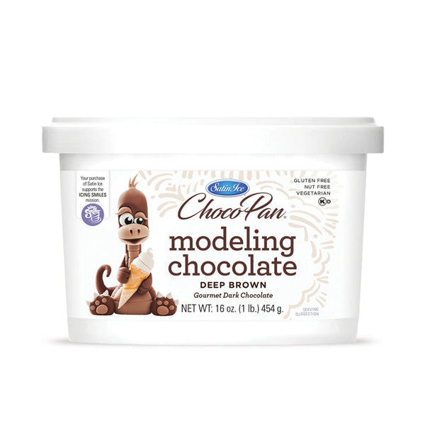 Satin Ice Deep Brown Modeling Chocolate - 1lb - Pail