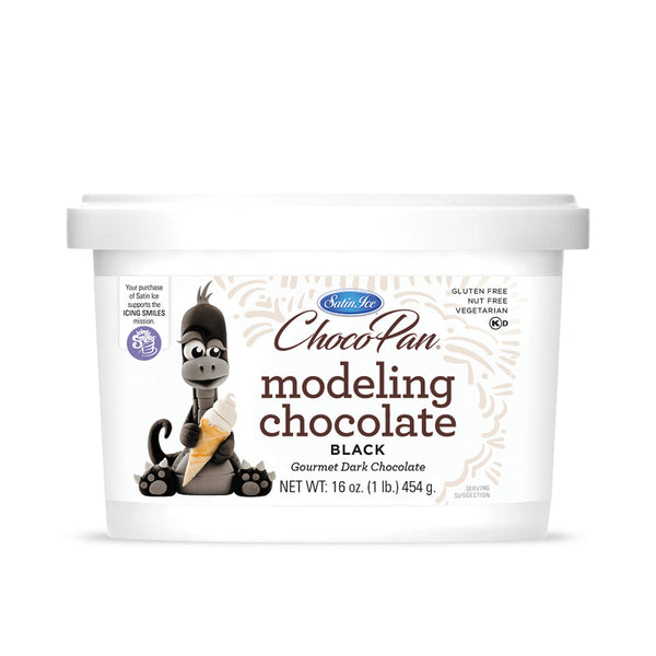 Satin Ice Black Modeling Chocolate - 1lb - Pail