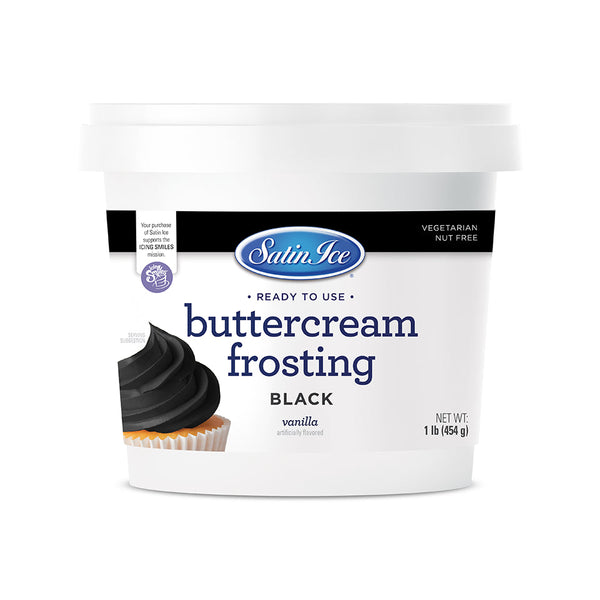 Satin Ice Buttercream Frosting - RTU 1lb - Black