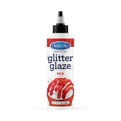 Satin Ice Red Glitter Glaze - 10oz - Bottle
