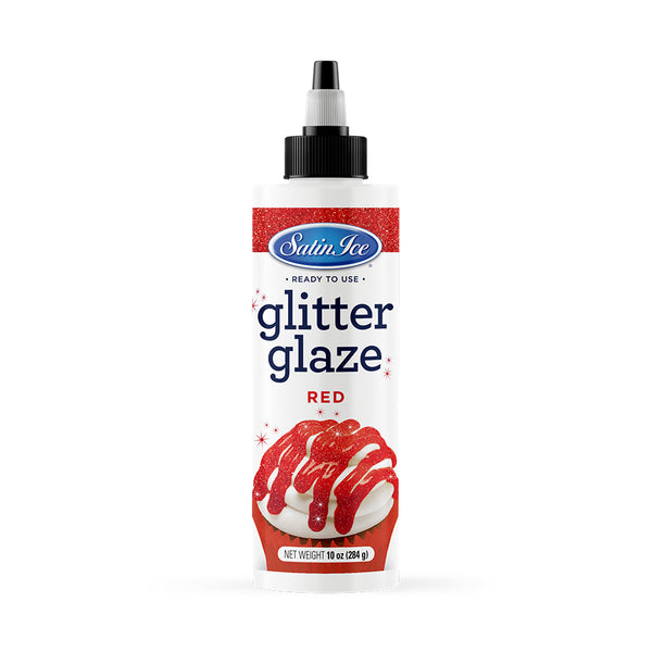 Satin Ice Red Glitter Glaze - 10oz - Bottle