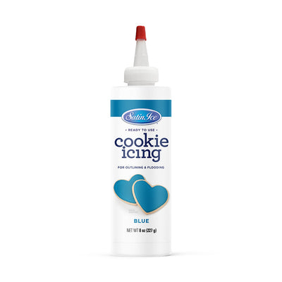 Satin Ice Blue Cookie Icing - 8oz - Bottle