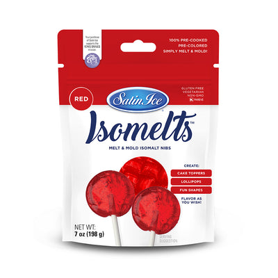 Satin Ice Isomelt Nibs 7oz Pouch Red (Microwaveable)
