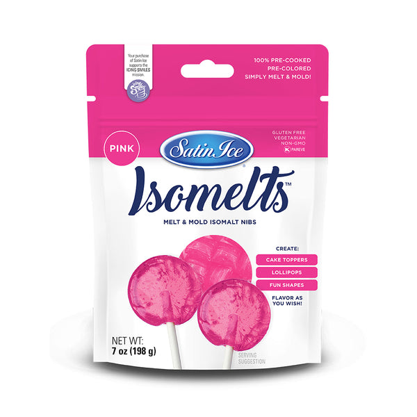 Satin Ice Isomelt Nibs 7oz Pouch Pink (Microwaveable)