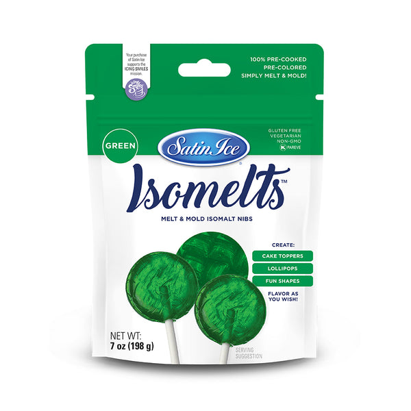 Satin Ice Isomelt Nibs 7oz Pouch Green (Microwaveable)
