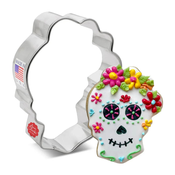 Ann Clark Sugar Skull with Flowers Cookie Cutter